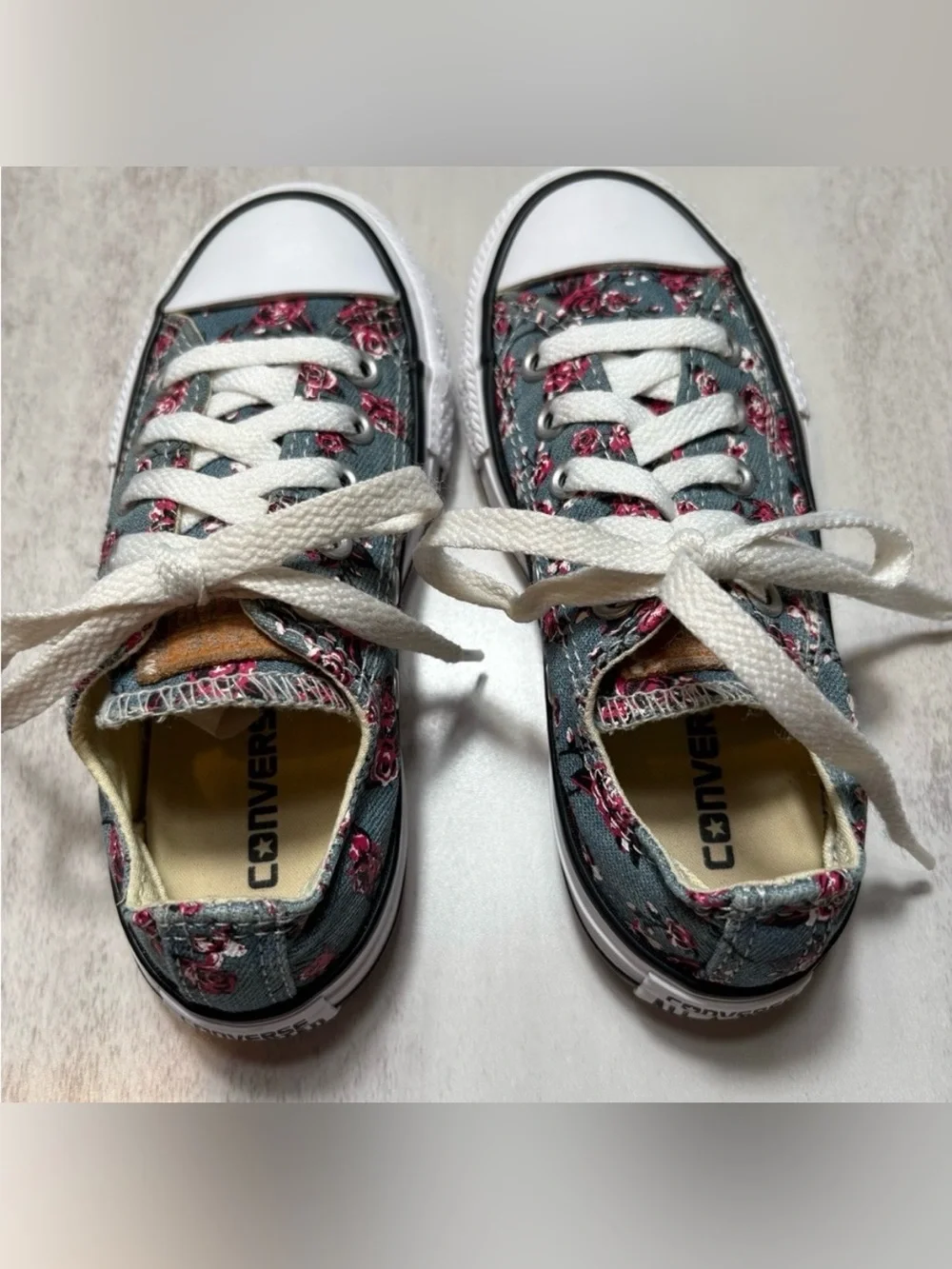 Converse Chuck Taylor All Star Low Top Sneakers Featuring Floral Rose Pattern
